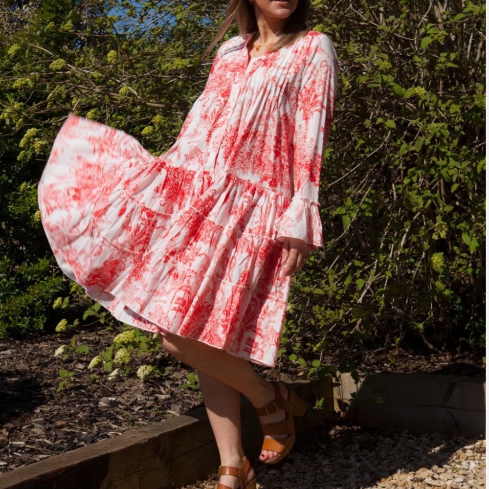 Handprint Dream Apparel Lobster Dress Red Sketch XS(oversized)